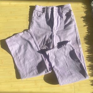 Purple wide leg jeans